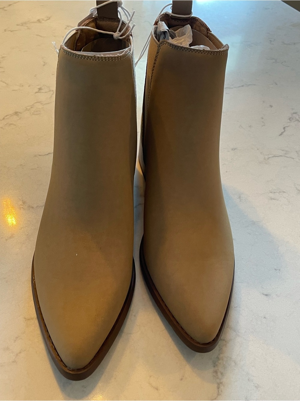 Women’s Taupe Pointed Toe Ankle Boots